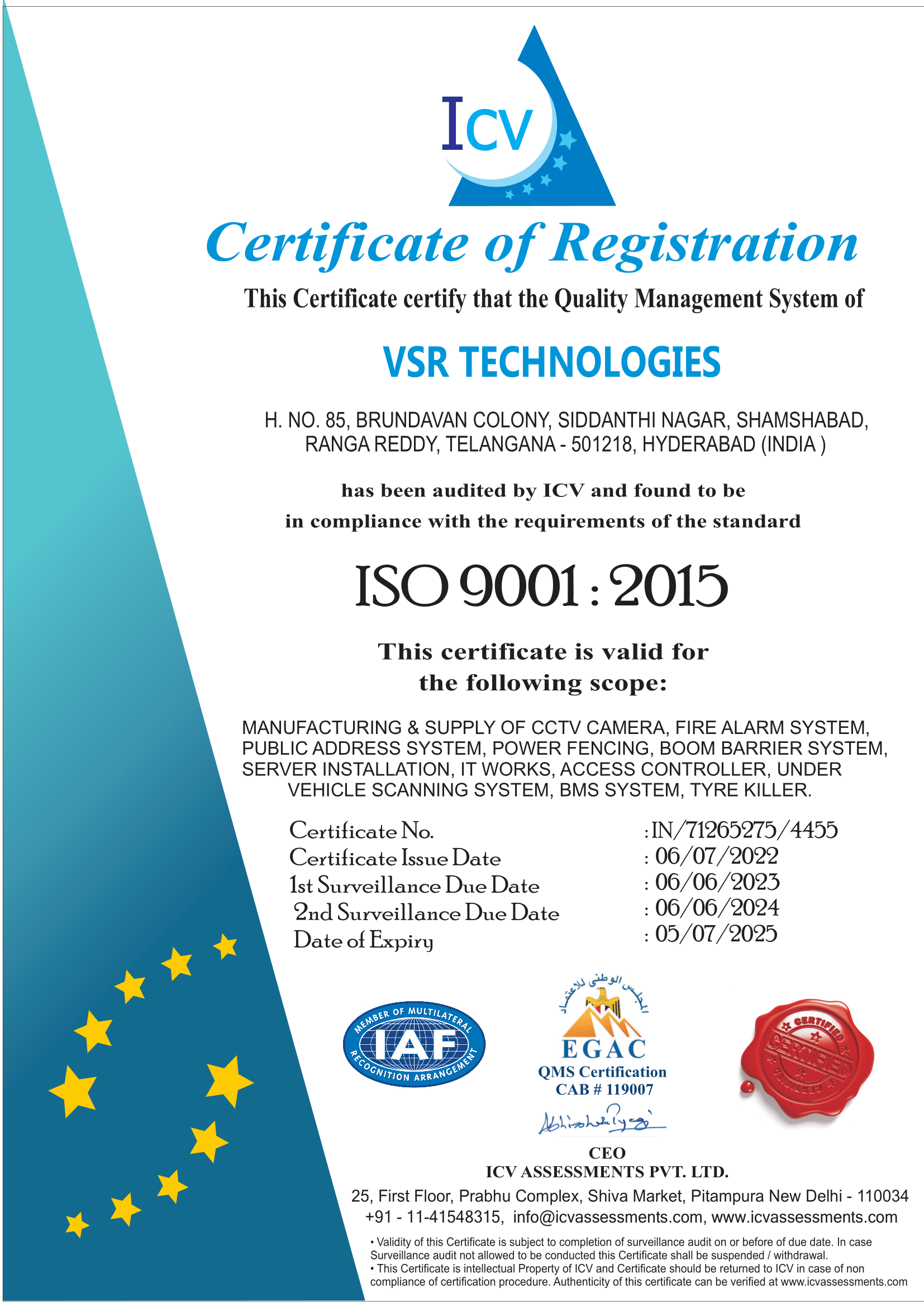 VSR Technologies Certification